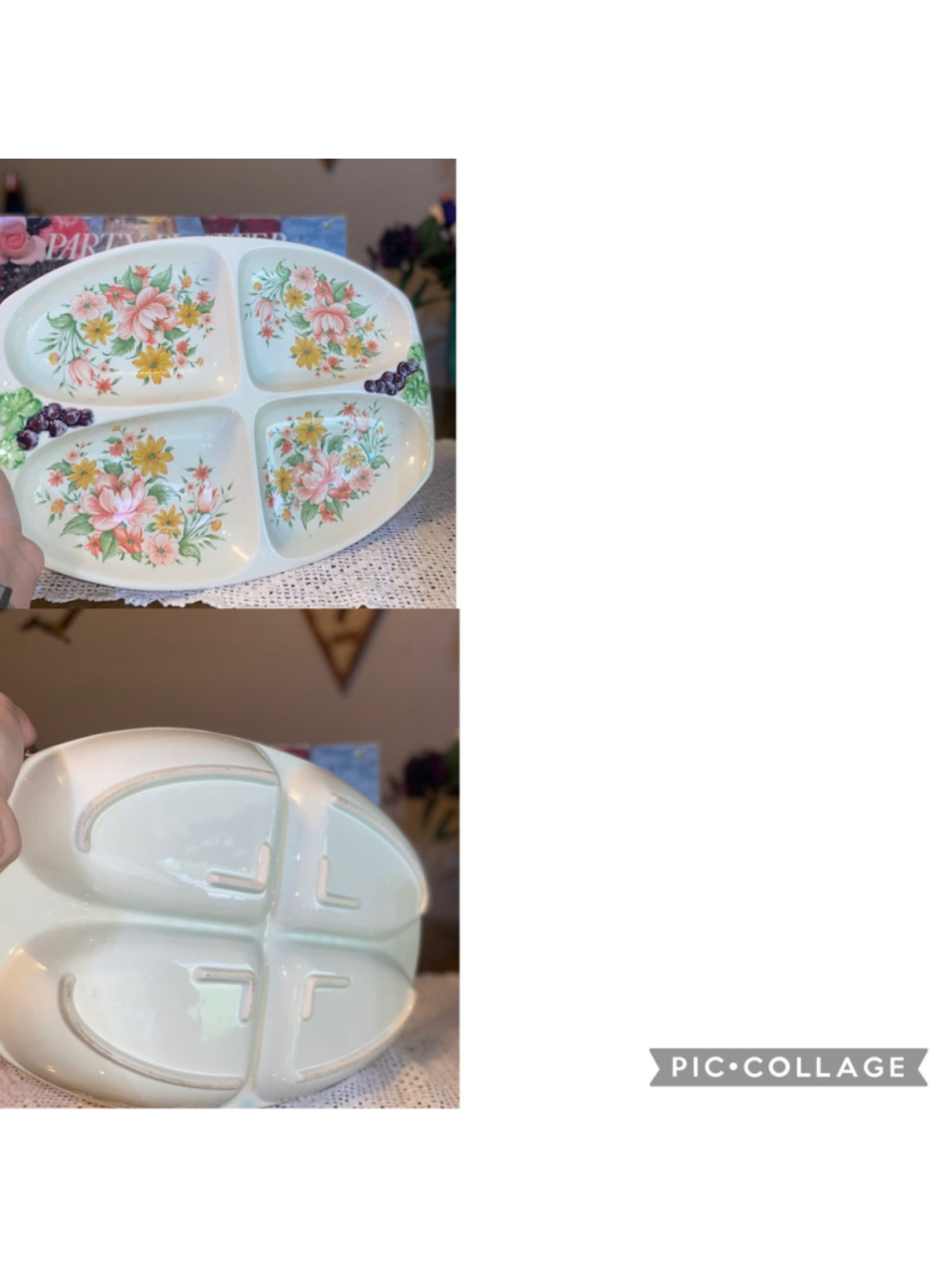 Vintage Fred Roberts Co. San Francisco divided serving platter made in Japan wit
